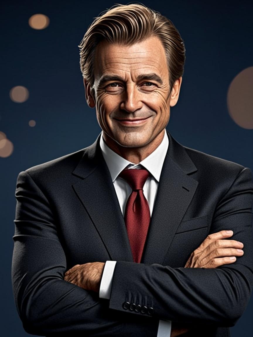 Marv 'The Maverick' Sterling, a flamboyant British judge in a sequined suit, gesturing dramatically
